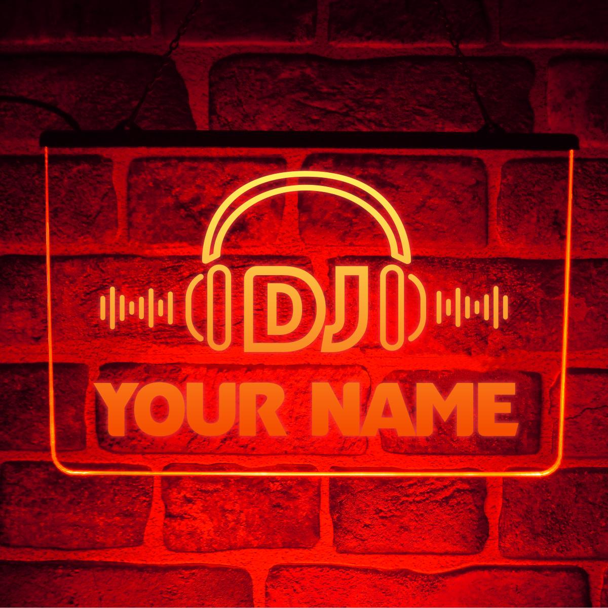 Led Dj Stickers Custom DJ Neon LED Light Sign Plaque for Personalised Radio Music ...