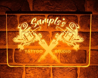Custom Tattoo LED Neon Light Up Sign Personalised Display Art Studio Shop Parlour
