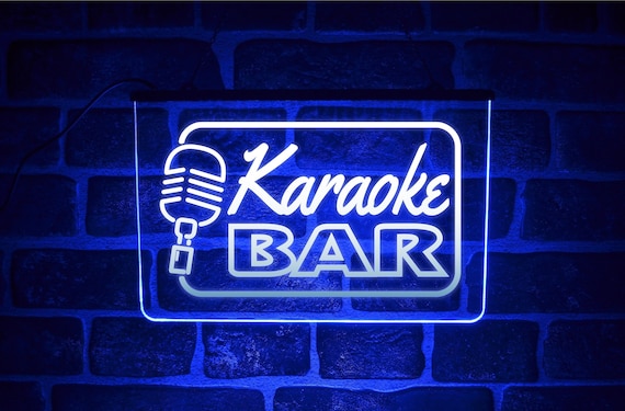 KARAOKE BAR ネオンサイン Karaoke Bar Neon LED Light Sign | Hanging Wall or Window Lit up