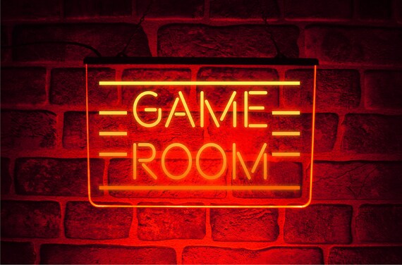 Game Room LED Neon Light Sign Hanging Lit up USB Wall Display for