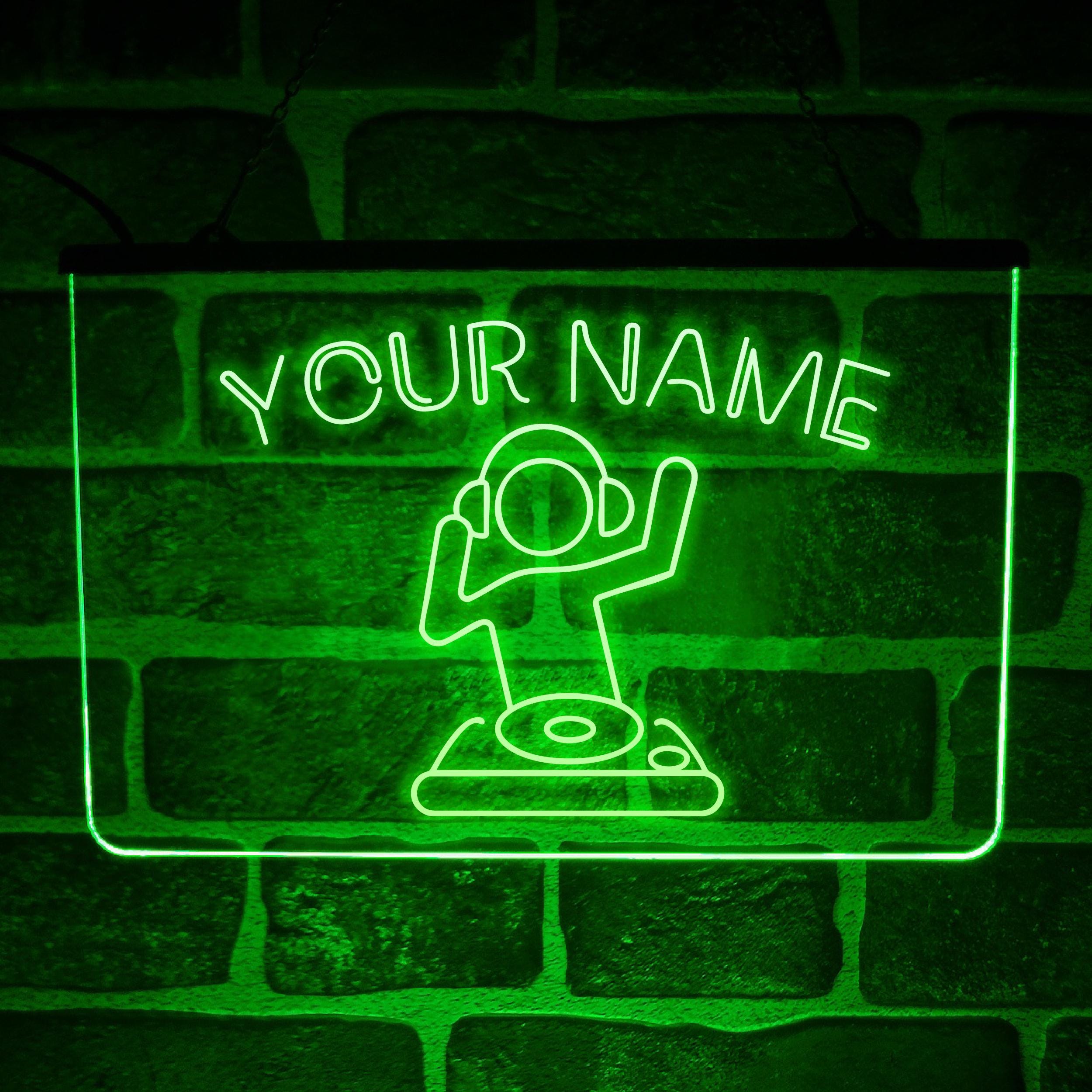 Led Dj Stickers Personalised DJ Booth Neon LED Light up Sign for Custom Music Radio ...