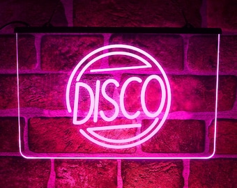Party Disco Neon LED Light Up Sign Plaque | Multicolour Home Bar Decorations