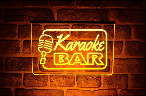 Karaoke Bar Neon LED Leuchtschild Hängende Wand oder Fenster beleuchtet  Live-Musik-Pub-Höhle-USB-Display - .de
