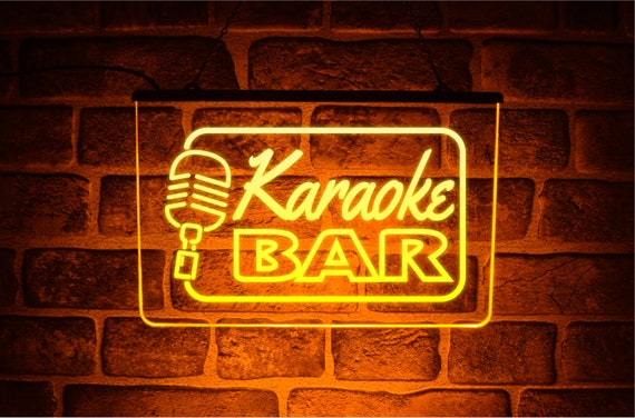 Karaoke Bar Neon LED Leuchtschild Hängende Wand oder Fenster beleuchtet  Live-Musik-Pub-Höhle-USB-Display - .de