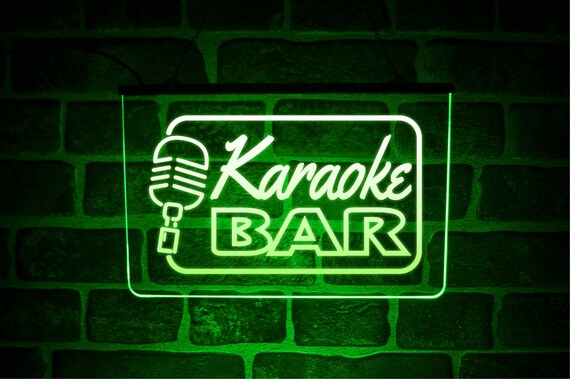 Karaoke Bar Neon LED Light Sign Hanging Wall or Window Lit Up Live 