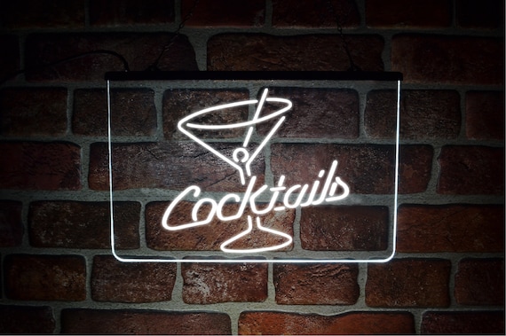 Panneau lumineux LED au néon pour cocktails Décor daffichage mural suspendu  pour bar à gin ou pub à la maison -  France