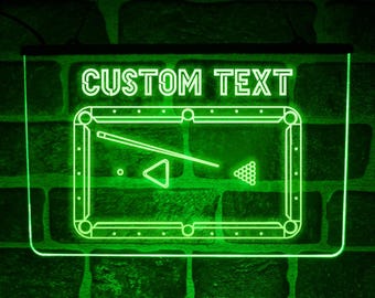 Personalised Pool Room LED Neon Light Up Sign | Hanging Décor For Snooker Club or Man Cave