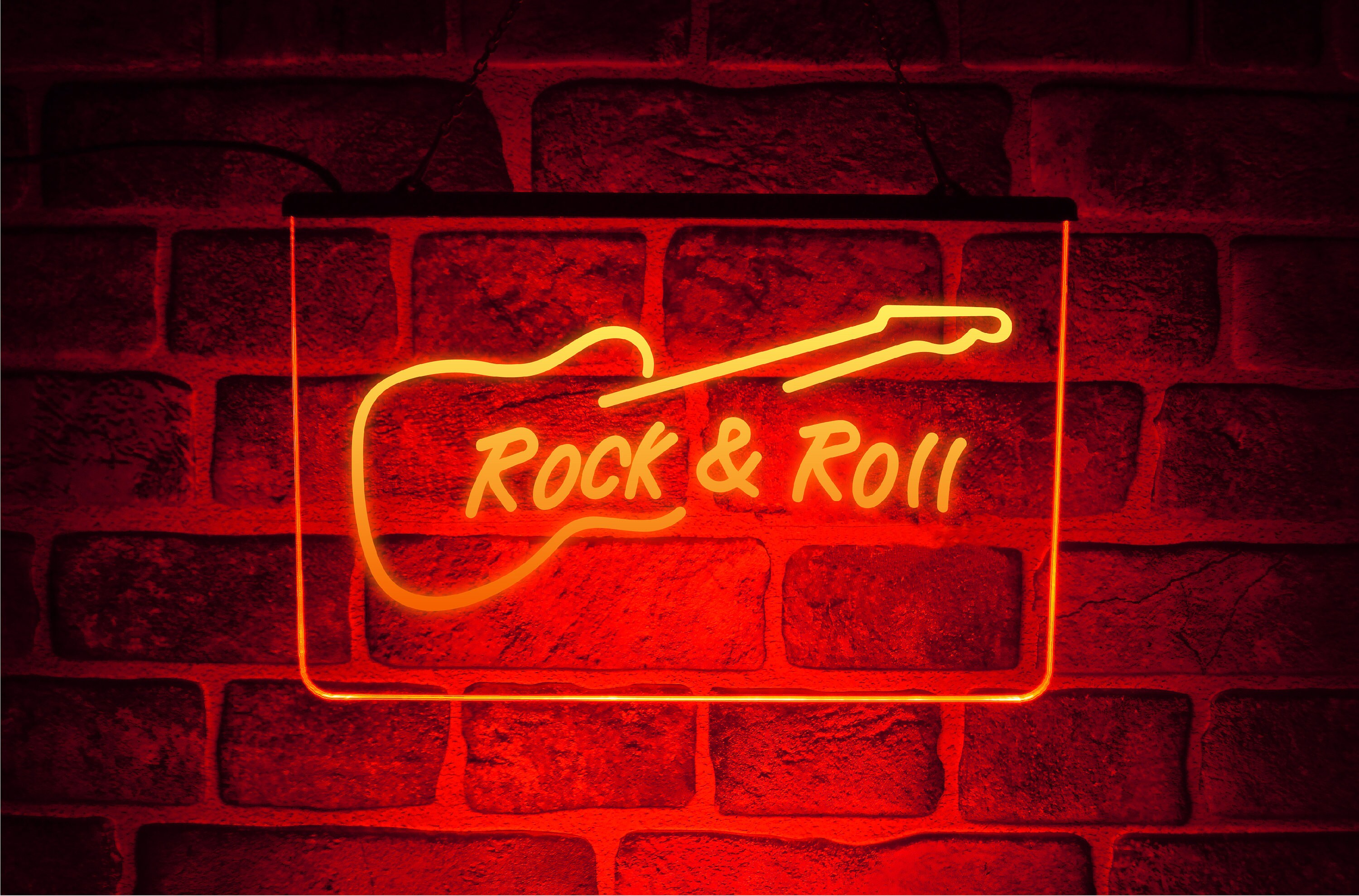 Rock 'N Roll LED Neon Light Sign Hanging Wall USB Music - Etsy UK