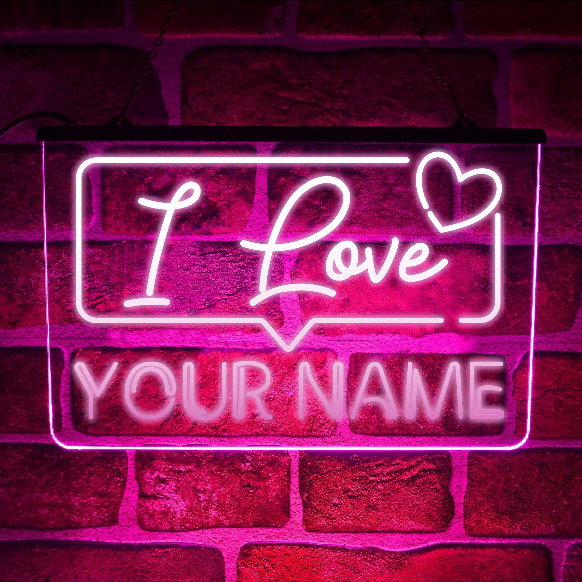 Personalised I Love You LED Neon Light Sign | Custom Name Bedroom USB Display