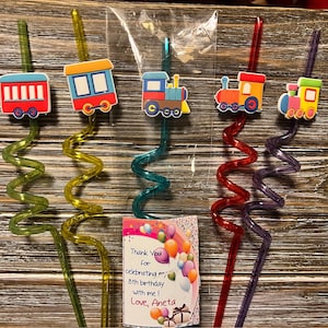 Train Birthday Party, Party Favors, Straw, train party favors, kids gifts, Goodie bags gifts