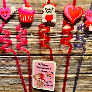 Valentine’s Day Kids Gift, Straw , Valentines Day Gift, Classroom Gift, Student Gift, Valentines For Kids , Valentines Day Party Favors