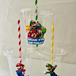 Personalized Birthday Party Plastic Cups, Mario Theme Birthday, Mario Cups, Birthday Party, Kids Birthday Party, Games Party, Party Decor