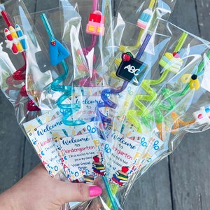 Back to school gifts , Classroom favors , Back to school student gift , Student Gift , Reusable straw, personalized kids gifts image 2