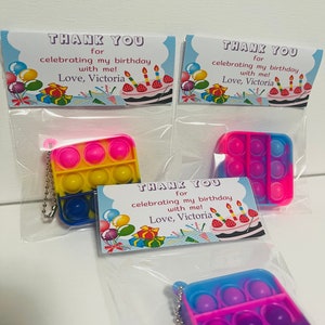 Birthday Party Favors, Kids Party Favors, Classroom Gifts , Pop it keychain,