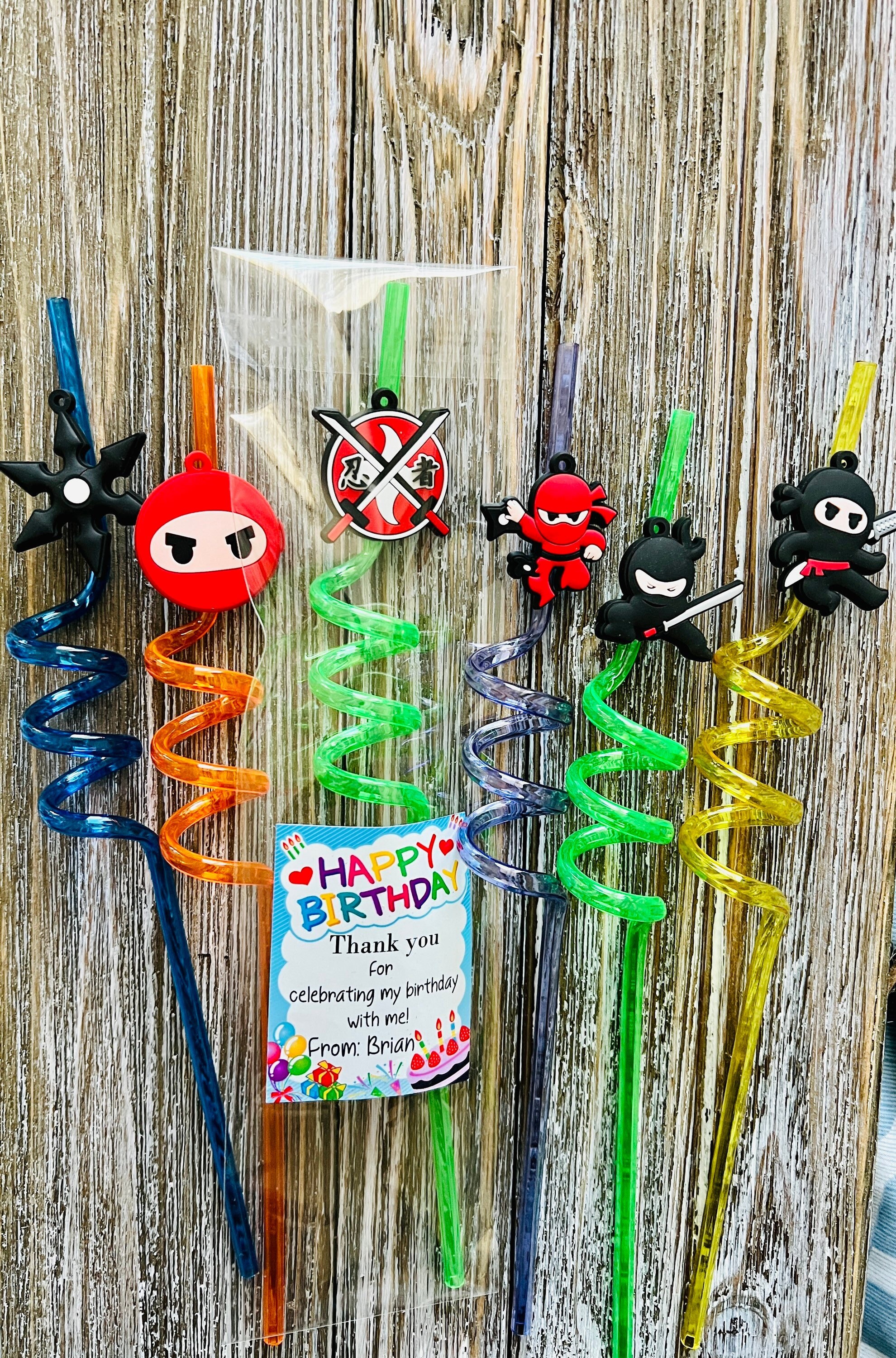 Ninja Kids Personalized Birthday Party Favors, Kids Straws, Kids ...