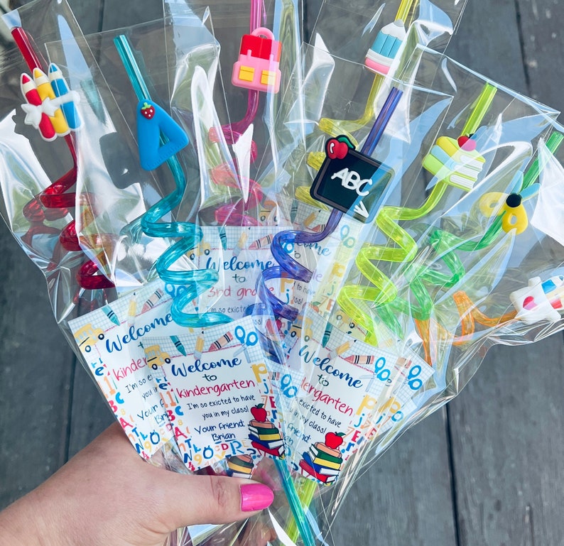 Back to school gifts , Classroom favors , Back to school student gift , Student Gift , Reusable straw, personalized kids gifts image 2