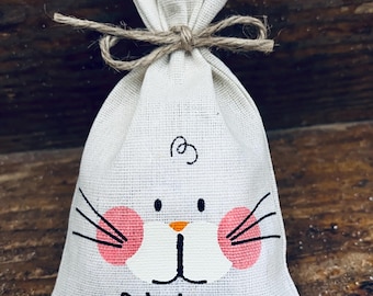 Easter Personalized Bunny Gift Bags , Kids Gift, Easter Gifts, Easter Gifts, Bunny sacks, Egg hunting , Easter Party Favor, Treat Bag