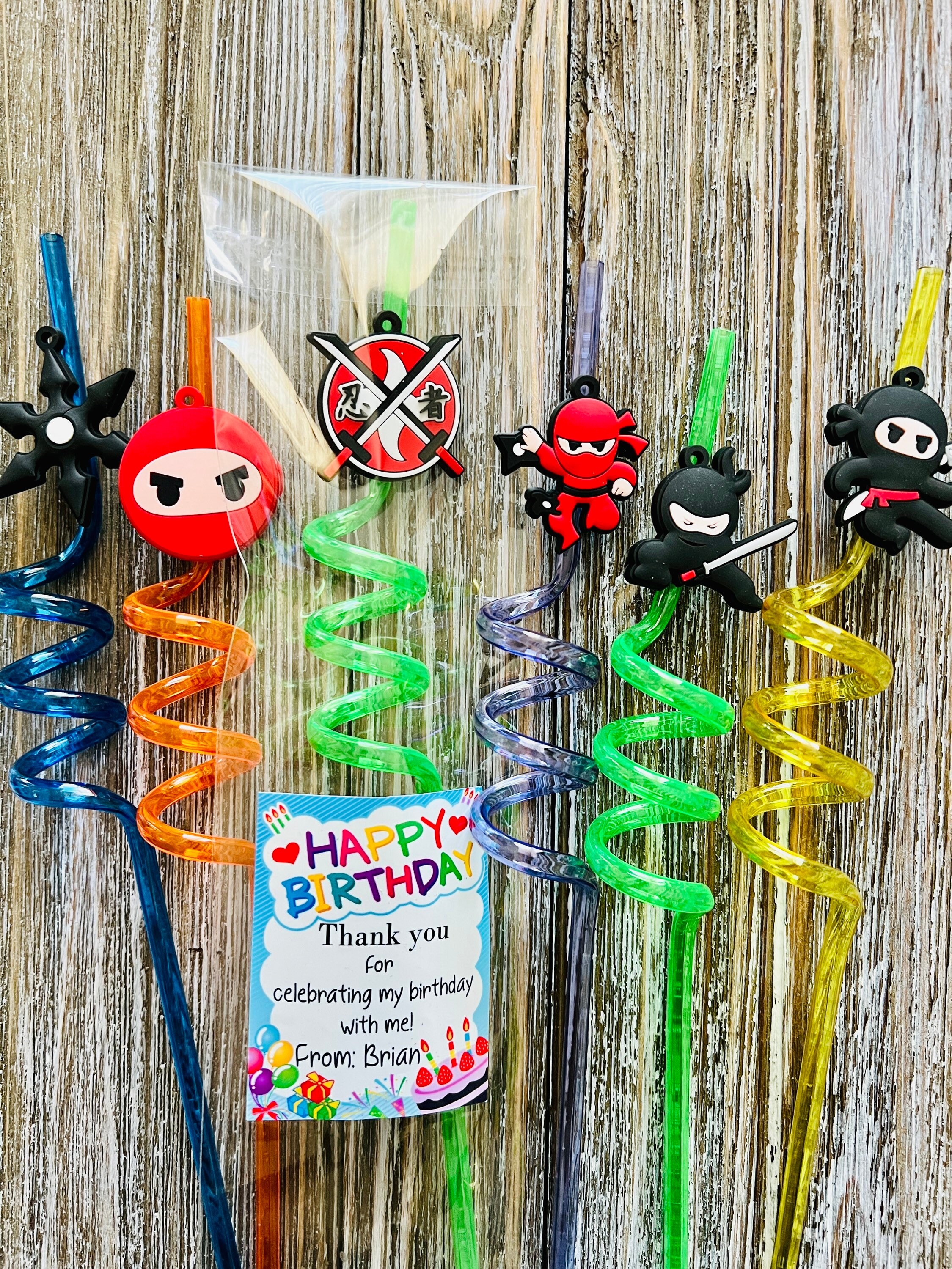Ninja Kids Personalized Birthday Party Favors, Kids Straws, Kids ...