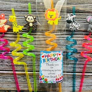 Safari Birthday Party , Jungle Animals Birthday party favors, Kids Birthday, Party Favors, Birthday Party Straws, Kida Gifts, Toddler
