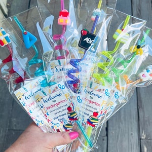 Back to school gifts , Classroom favors , Back to school student gift , Student Gift , Reusable straw, personalized kids gifts image 4