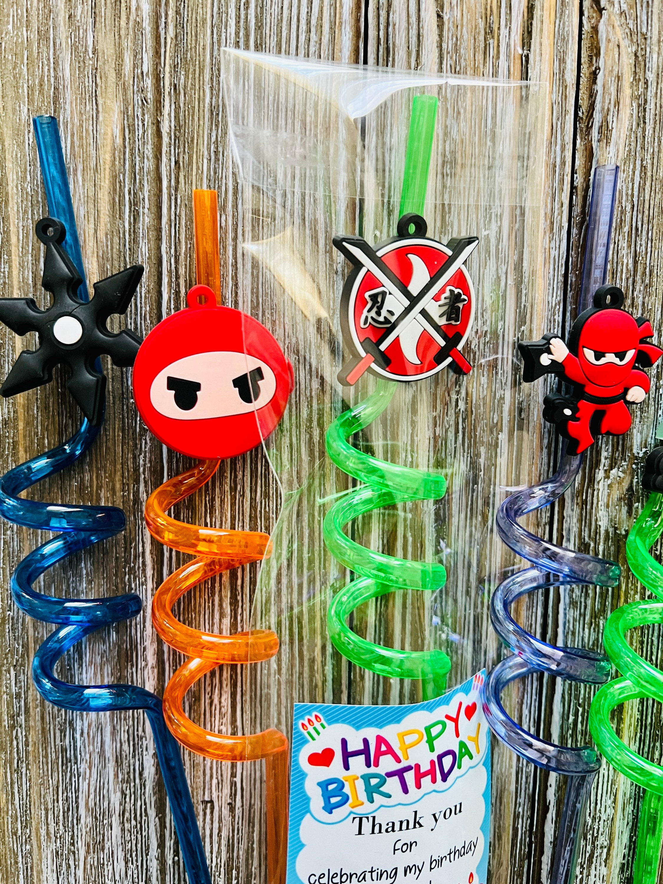 Ninja Kids Personalized Birthday Party Favors, Kids Straws, Kids ...