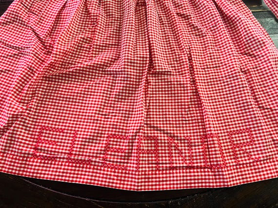 Vintage Half Apron Red Gingham Apron, Retro Kitchen gadgets, Vintage Kitchen, Cute Apron ,