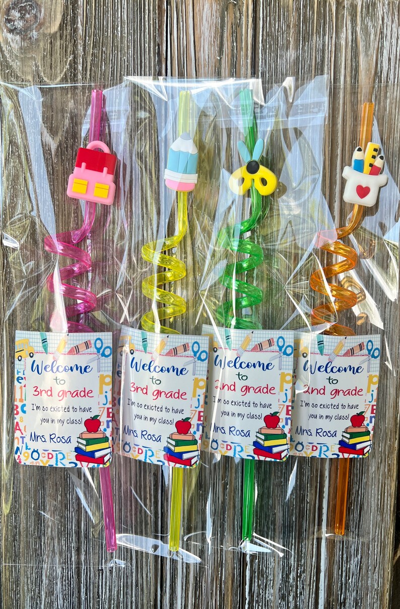 Back to school gifts , Classroom favors , Back to school student gift , Student Gift , Reusable straw, personalized kids gifts image 10