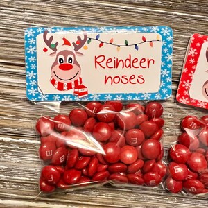 Reindeer noses Chocolate Candy , Christmas Candy, Christmas Chocolate Candy, Christmas Funny Gift, Candy Stocking Stuffers, Party Favors Blue tag