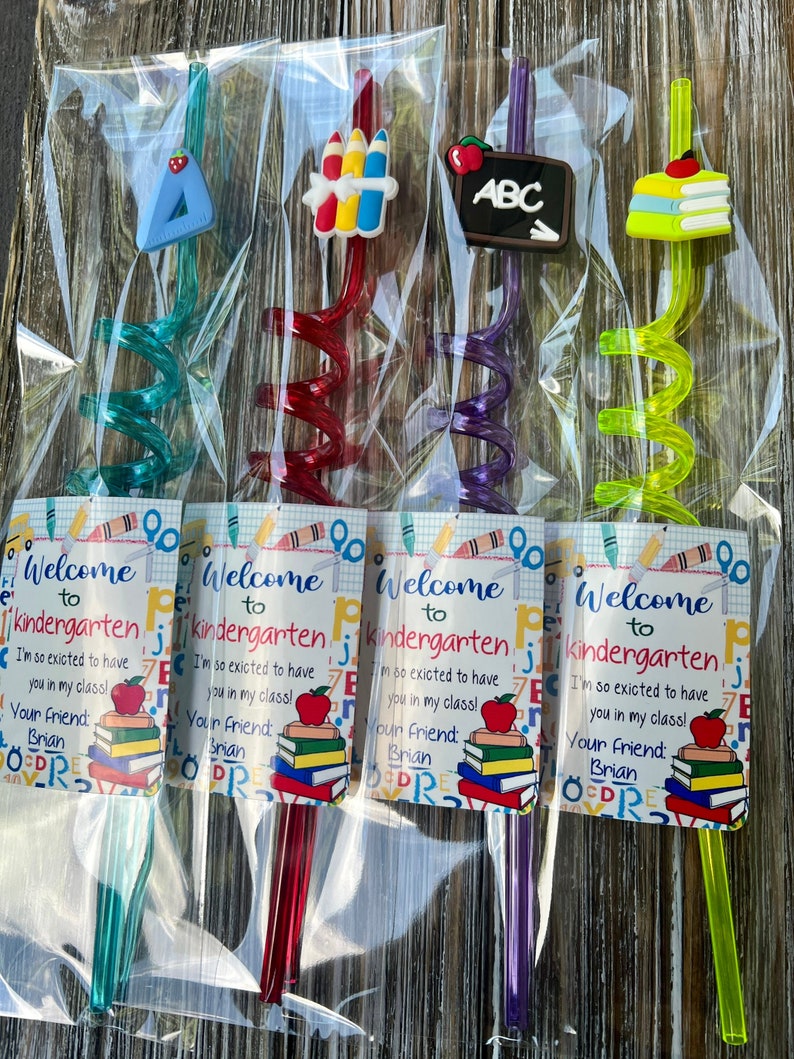 Back to school gifts , Classroom favors , Back to school student gift , Student Gift , Reusable straw, personalized kids gifts image 3
