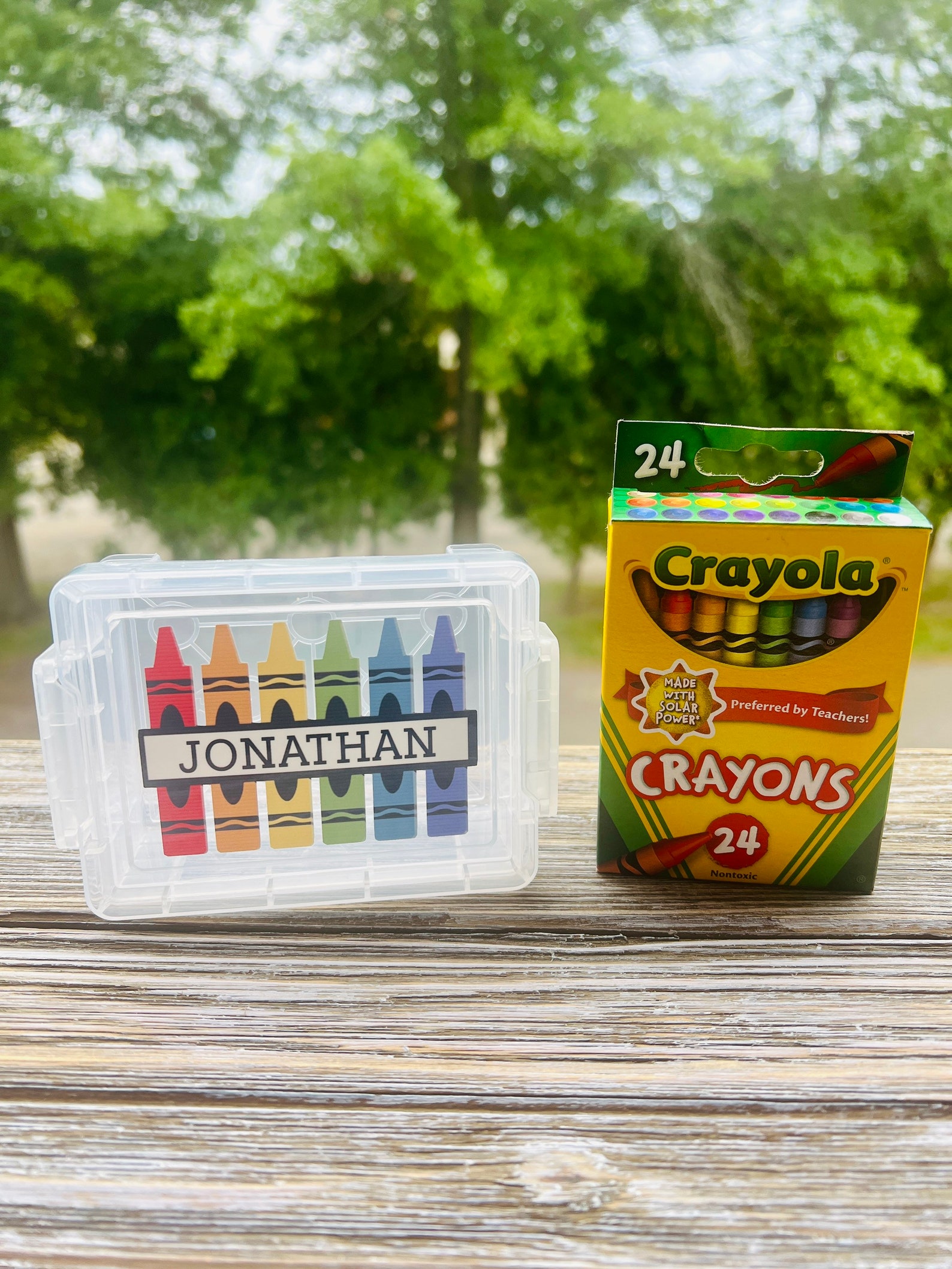 Personalized Crayon Box School Supplies Crayon Container Etsy