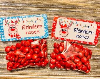 Reindeer noses Chocolate Candy , Christmas Candy, Christmas Chocolate Candy, Christmas Funny Gift, Candy Stocking Stuffers, Party Favors