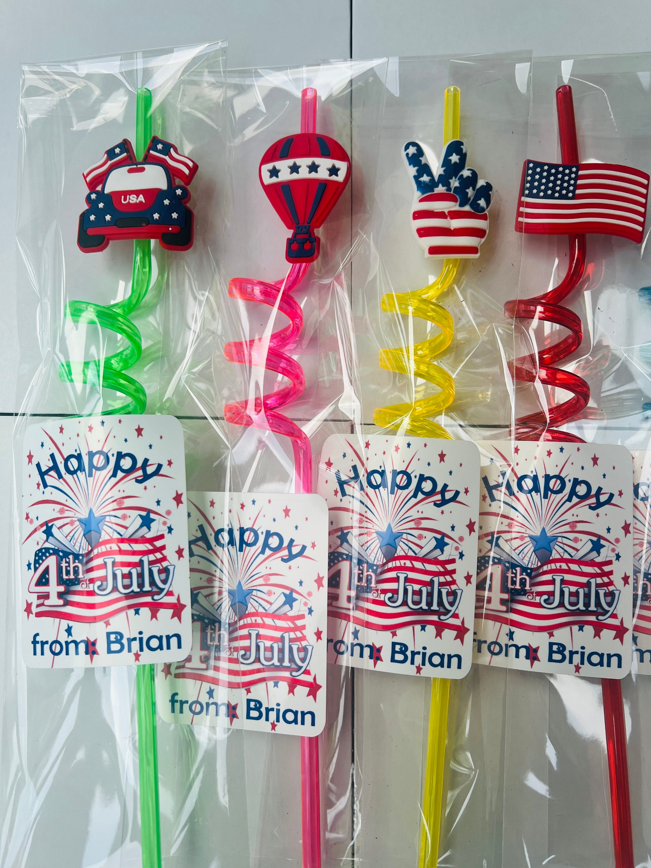 100 Partytüten Zum 4. Juli | Patriotisch Mit Sternen & Feuerwerk | 25x16,5 Cm Mit Griff