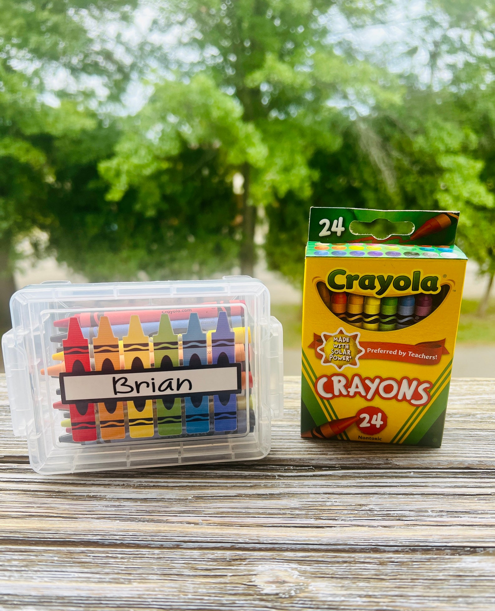 Personalized Crayon Box School Supplies Crayon Container Etsy