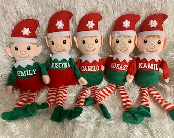 Personalized Christmas Plush Elves, Gifts, Holiday Gift, Plush Toy, Personalized Christmas Gifts, Stocking Stuffer, Personalized Toy