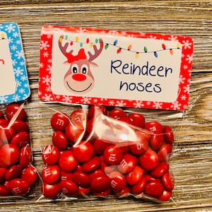 Reindeer noses Chocolate Candy , Christmas Candy, Christmas Chocolate Candy, Christmas Funny Gift, Candy Stocking Stuffers, Party Favors Red tag