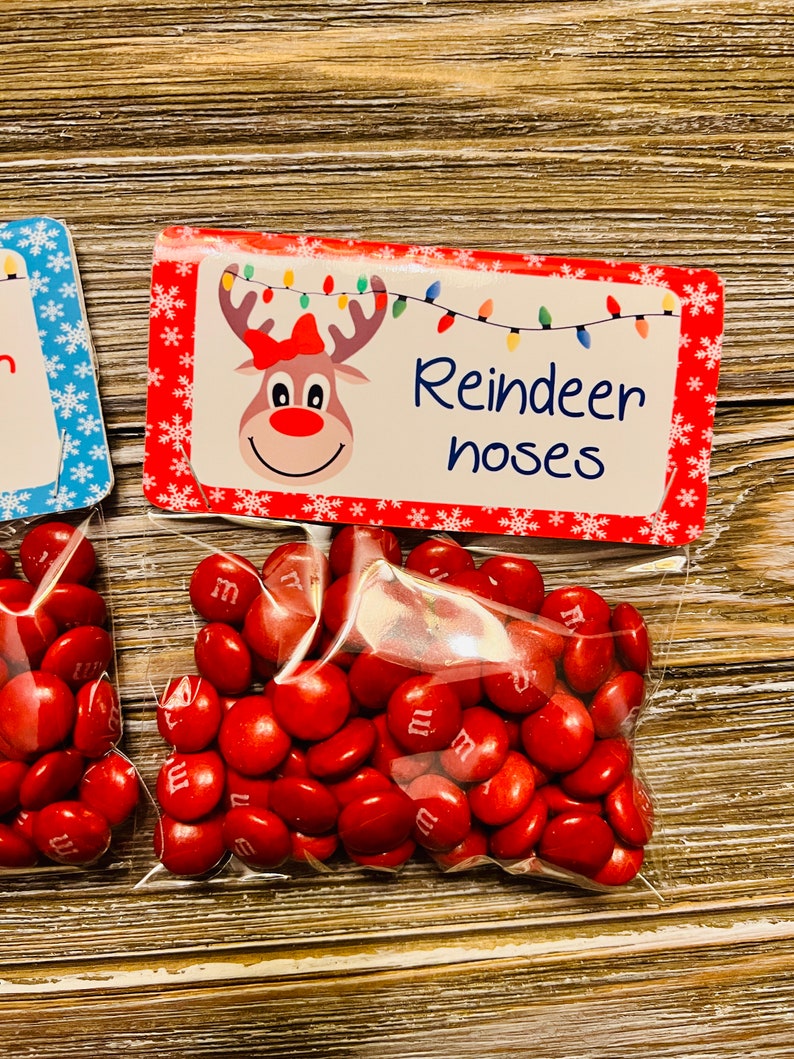 Reindeer noses Chocolate Candy , Christmas Candy, Christmas Chocolate Candy, Christmas Funny Gift, Candy Stocking Stuffers, Party Favors Red tag