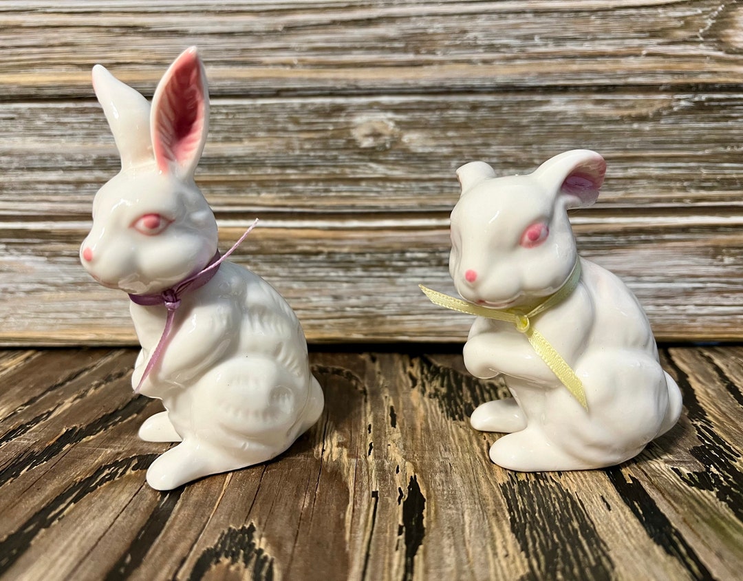 Vintage Bone China Rabbits , Set of 2 Easter Bunny’s, Figurines - Etsy