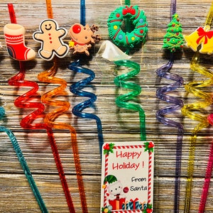 Personalized Christmas Kids Gift, Stocking Stuffers, Kids Straw, Classroom Gifts, Student Gift, Christmas Party Favors, Holiday Gift