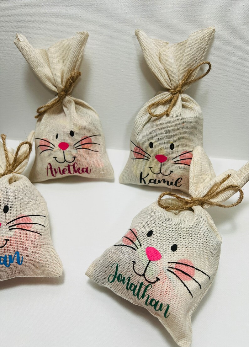 Personalized Easter Bunny Gift Bags Kids Gift Easter Gifts Etsy