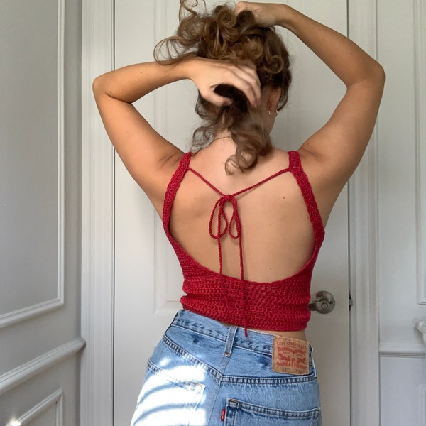 Cream Crochet Open Front Scalloped Tank Top
