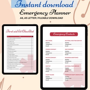 First Aid Kit Checklist Printable PDF Template, Emergency Checklist ...