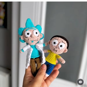 Handmade Rick and Morty Amigurumi Set – Crochet Toys, Geeky Gift Idea, Collectible Plush Dolls