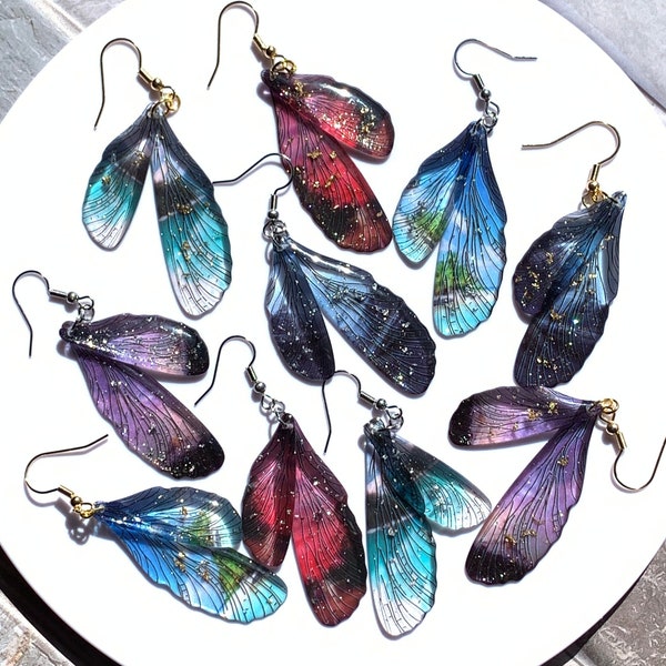Butterfly wing  handmade  earrings / Enchanted fairy wing earrings/ Fairy wing jewelry/ Butterfly earrings Jewelry