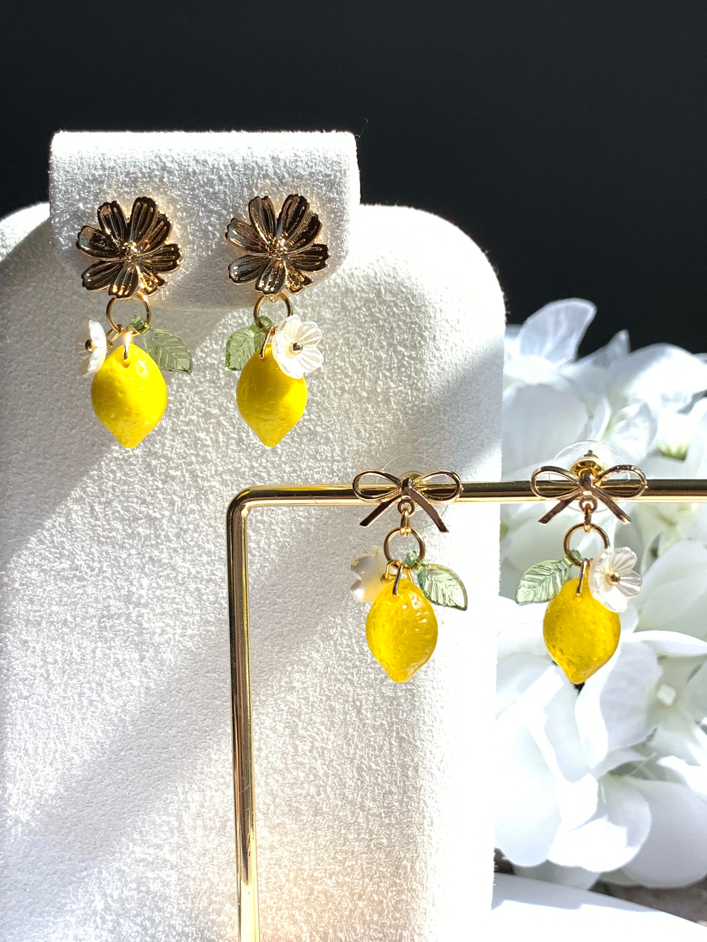 [韓国の人気ジュエリー] 925 silver. Lemon earring Lemon earrings – Pezi jewellery