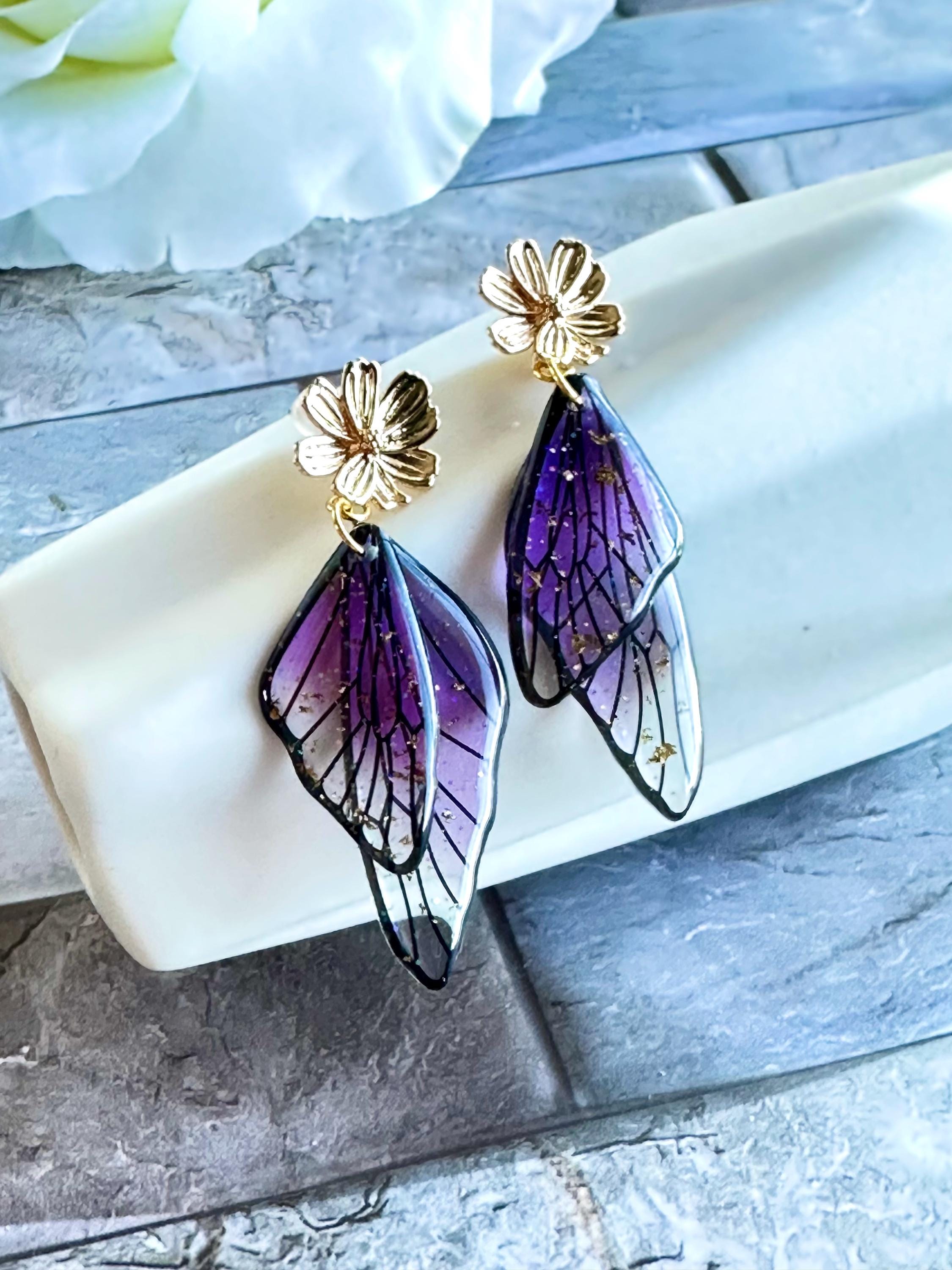 Butterfly wings handmade earrings/Enchanted fairy wing/mother's day jewelry/Butterfly /Dangle & Drop/LARP/Cosplay Bestseller / Shinobu