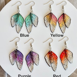 Boucles d'oreilles faites main ailes de papillon/Boucles d'oreilles ailes de fée enchantées/Bijoux ailes de fée/Boucles d'oreilles papillon/Cadeau de Noël/GN/Best-seller cosplay image 5