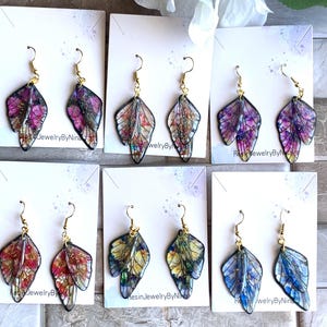 Butterfly wings handmade earrings / Enchanted fairy wing earrings/ Fairy wing jewelry/ mother&#39;s day earrings/Christmas Gift/LARP/Cosplay
