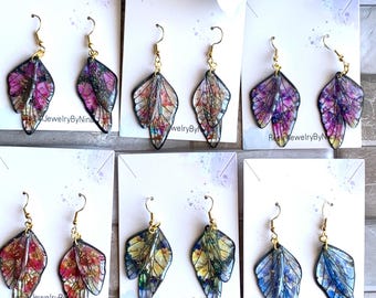 Butterfly wings handmade earrings / Enchanted fairy wing earrings/ Fairy wing jewelry/ mother&#39;s day earrings/Christmas Gift/LARP/Cosplay