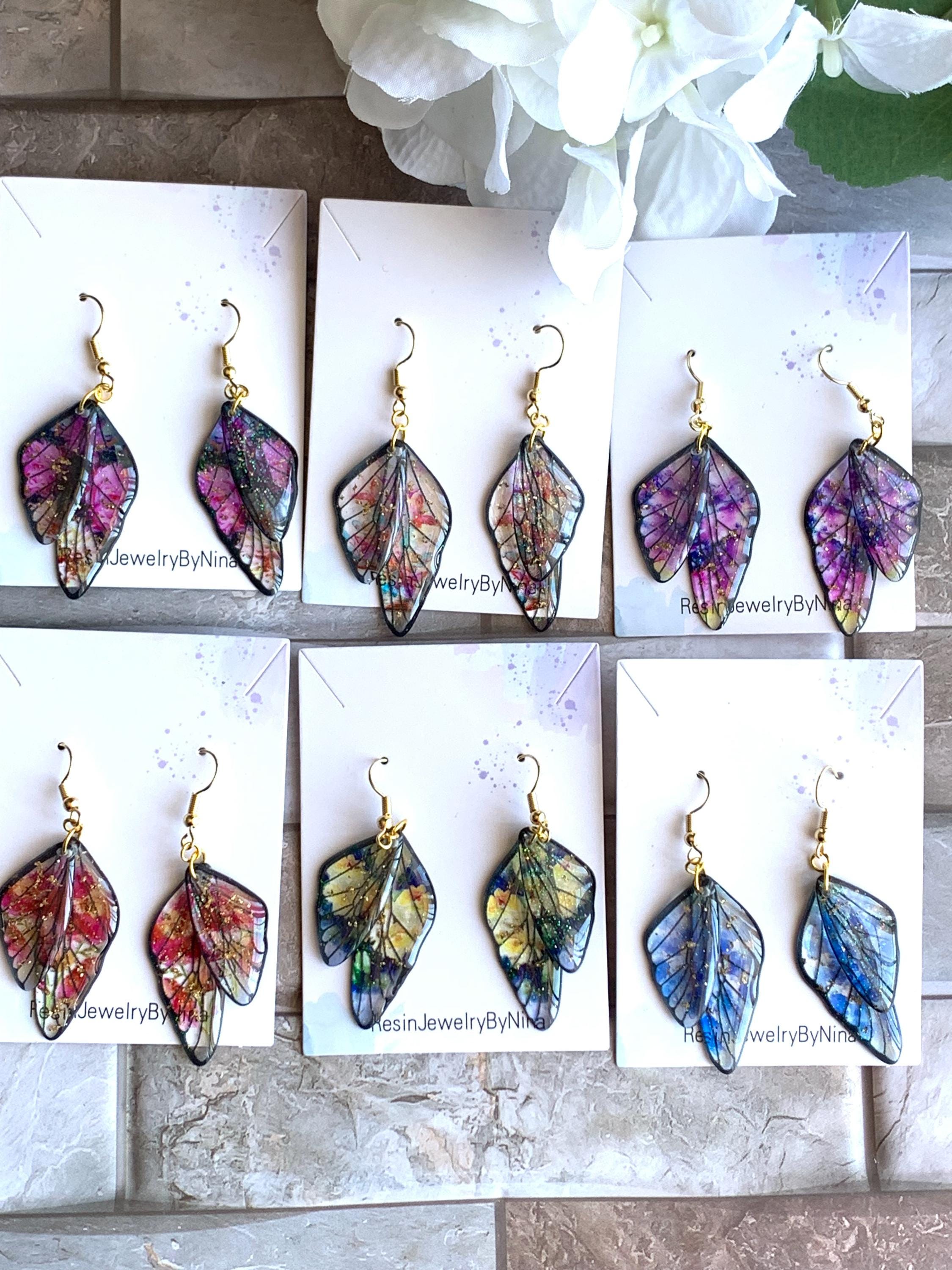 Pendientes de alas de mariposa hechos a mano / Pendientes de alas de hada encantadas / Joyas de alas de hada / Pendientes del día de la madre / Regalo de Navidad / LARP / Cosplay