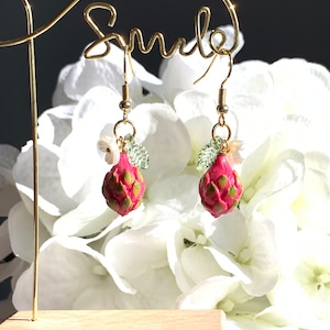 Fruit earring/ Dragon fruit earring/ Dangle earring/ Food jewelry/ gift for her
